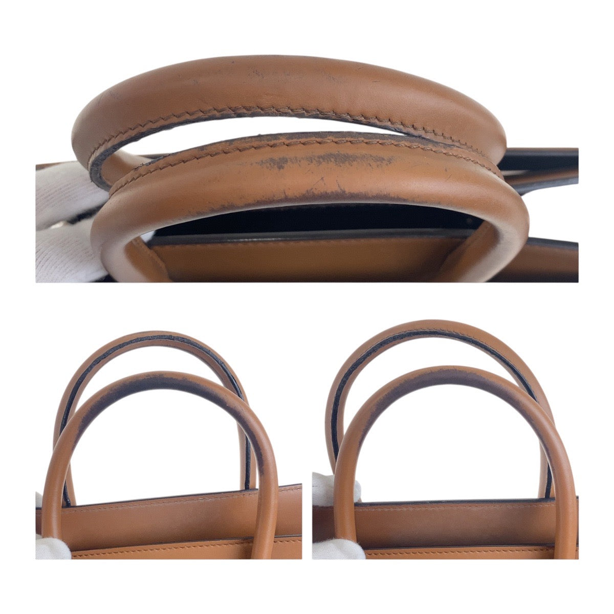 Givenchy Handbag leather Brown Silver Metal Handbag Shoulder Bag 2WAY Horizon Small Bag Women Used Authentic