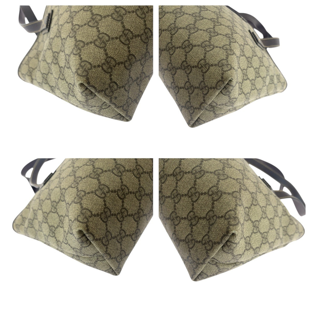 GUCCI Tote Bag 211138 GG Supreme canvas, leather Brown Silver Metal Tote Bag handbag Women Used Authentic