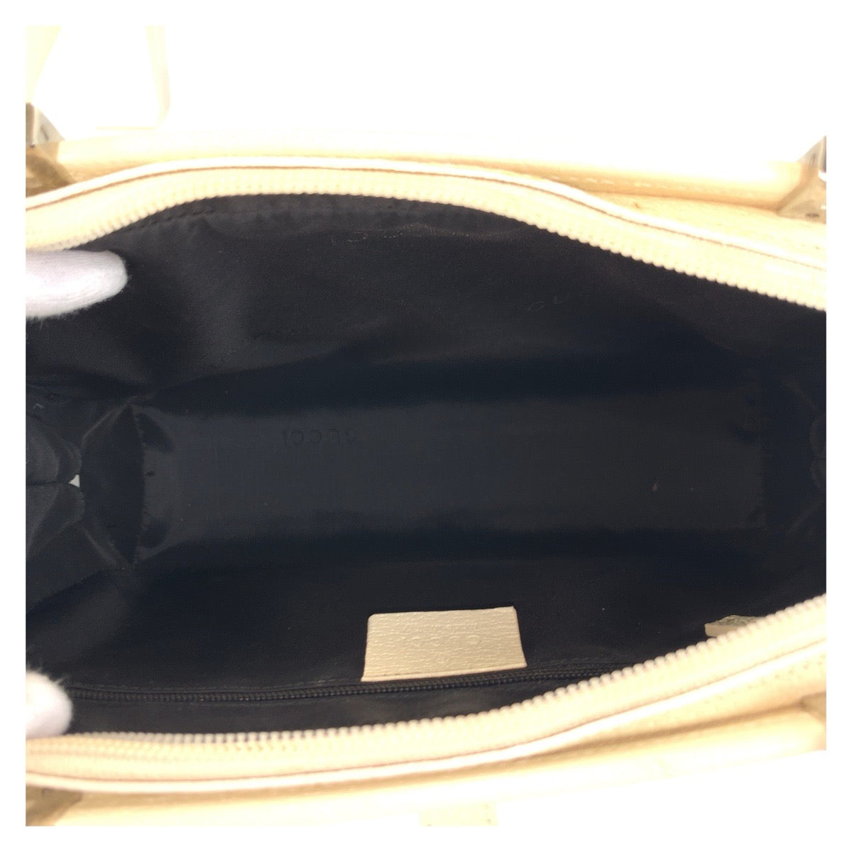 GUCCI Handbag 002 1071 leather White SilverMetal Jackie Women Used Authentic