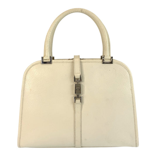 GUCCI Handbag 002 1071 leather White SilverMetal Jackie Women Used Authentic