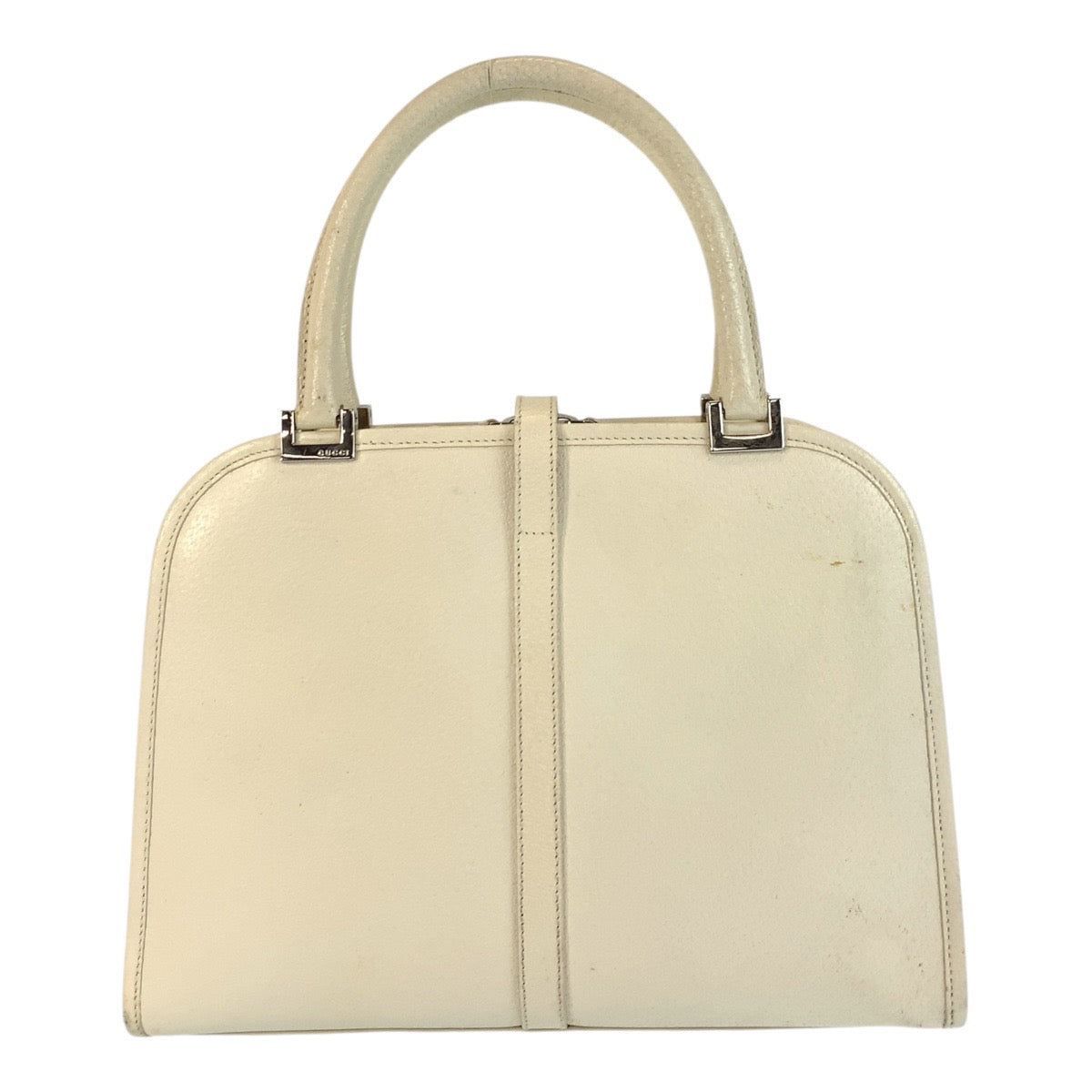 GUCCI Handbag 002 1071 leather White SilverMetal Jackie Women Used Authentic