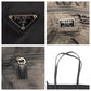 PRADA Shoulder Bag Nylon Black SilverMetal Shoulder Bag Tote Bag Test Triangle With logo Women Used Authentic