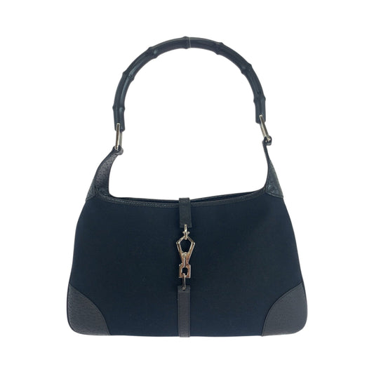 GUCCI Shoulder Bag 001 4060 GG canvas Black SilverMetal Shoulder Bag Shoulder Bag Bamboo Women Used Authentic