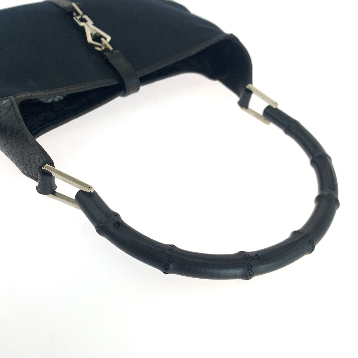 GUCCI Shoulder Bag 001 4060 GG canvas Black SilverMetal Shoulder Bag Shoulder Bag Bamboo Women Used Authentic