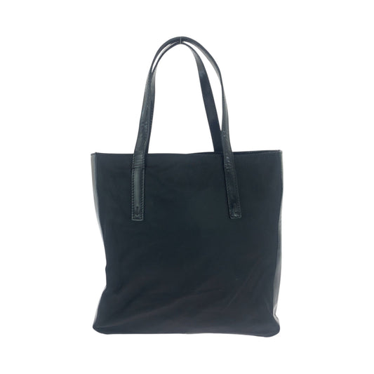 PRADA Tote Bag Nylon, Patent Leather Black SilverMetal Tote Bag Shoulder Bag Test logo Women Used Authentic
