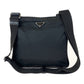 PRADA Shoulder Bag Nylon Black Silver Metal Shoulder Bag Messenger bag Triangle With logo Test mens Used Authentic