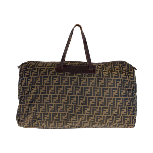 FENDI Boston Duffel bag 15418 0 009 canvas Brown Silver Metal Boston Duffel bag unisex Zucca Women Used Authentic