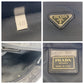 PRADA Shoulder Bag Nylon Black SilverMetal Shoulder Bag pochette Test Triangle With logo Women Used Authentic
