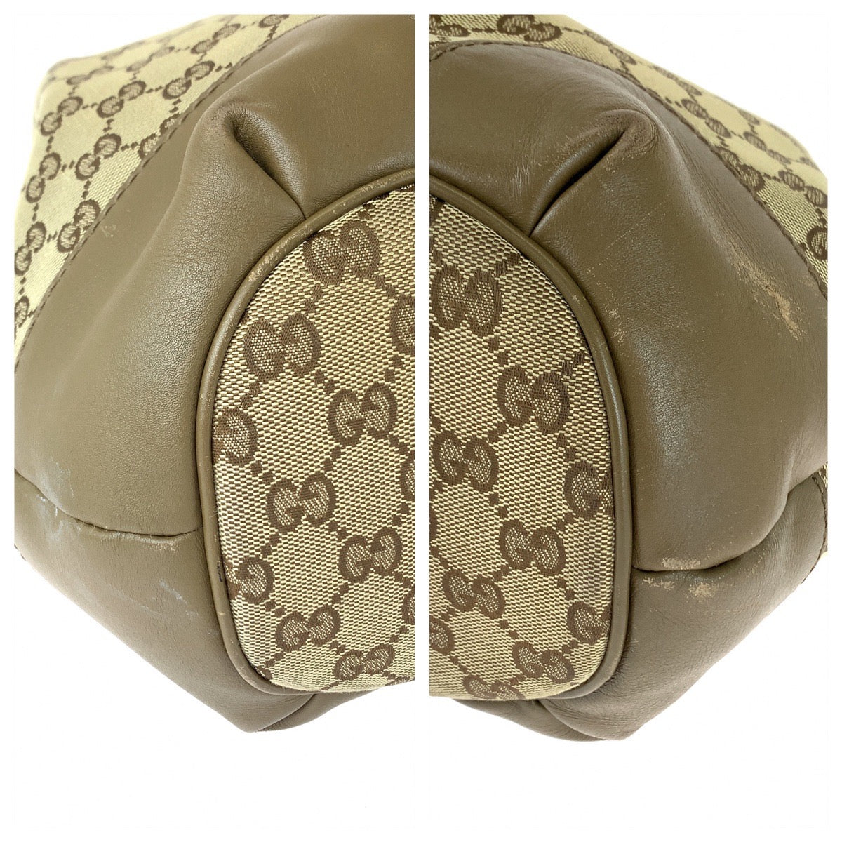 GUCCI Tote Bag 285730 GG canvas Brown Gold Metal Tote Bag Shoulder Bag 2way Sukey Women Used Authentic