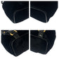 LOEWE Backpack Patent Leather, Suede Black Gold Metal Backpack Backpack Velazquez logo Women Used Authentic