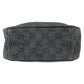 GUCCI Shoulder Bag 3136 GG canvas Grey Black SilverMetal Shoulder Bag pochette Women Used Authentic