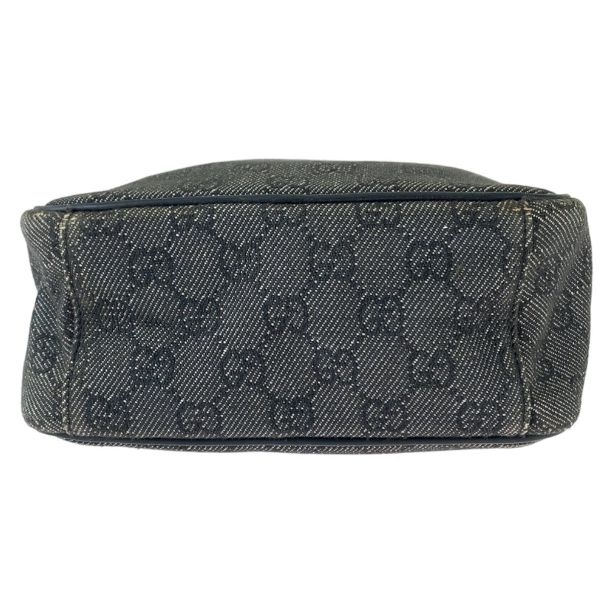 GUCCI Shoulder Bag 3136 GG canvas Grey Black SilverMetal Shoulder Bag pochette Women Used Authentic