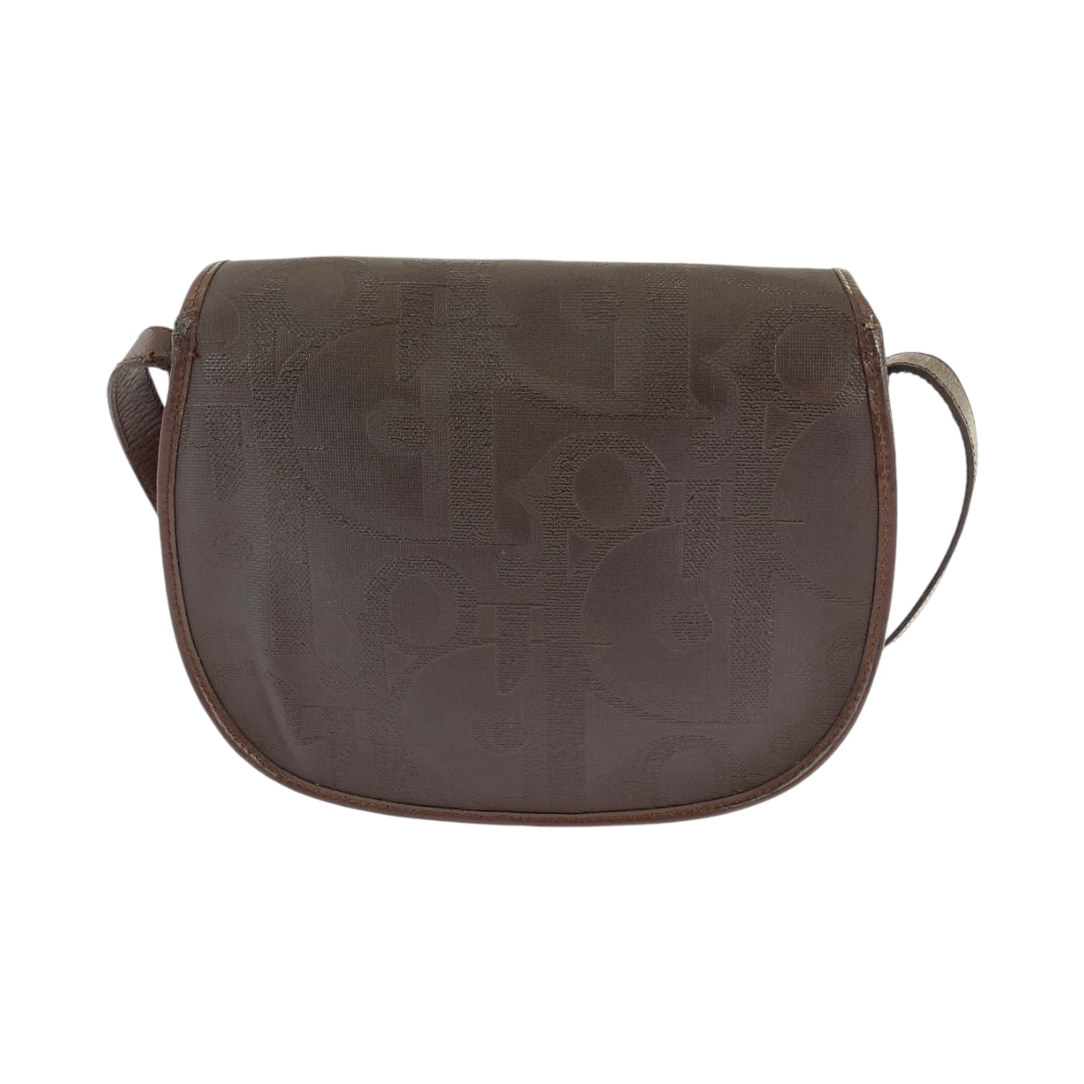 Dior Shoulder Bag PVC Brown Gold Metal Trotter