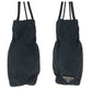 PRADA Tote Bag Nylon Black Silver Metal Tote Bag Shoulder Bag Test Triangle With logo Women Used Authentic