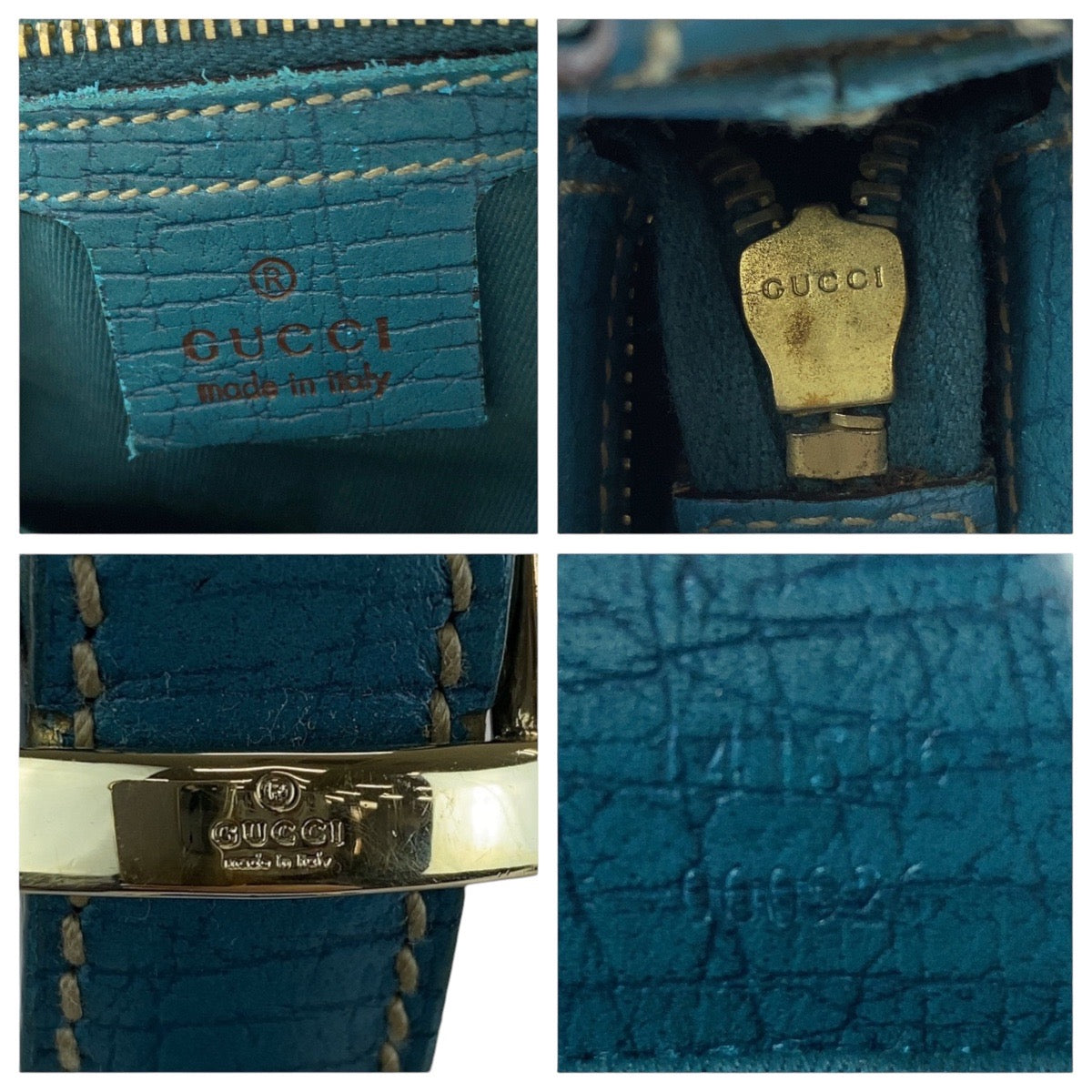 GUCCI Shoulder Bag GG canvas, leather Light Blue Beige Gold Metal Shoulder Bag pochette Sherry line horsebit Women Used Authentic