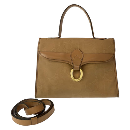 Dior Shoulder Bag Coated canvas Brown Beige Gold Metal Trotter