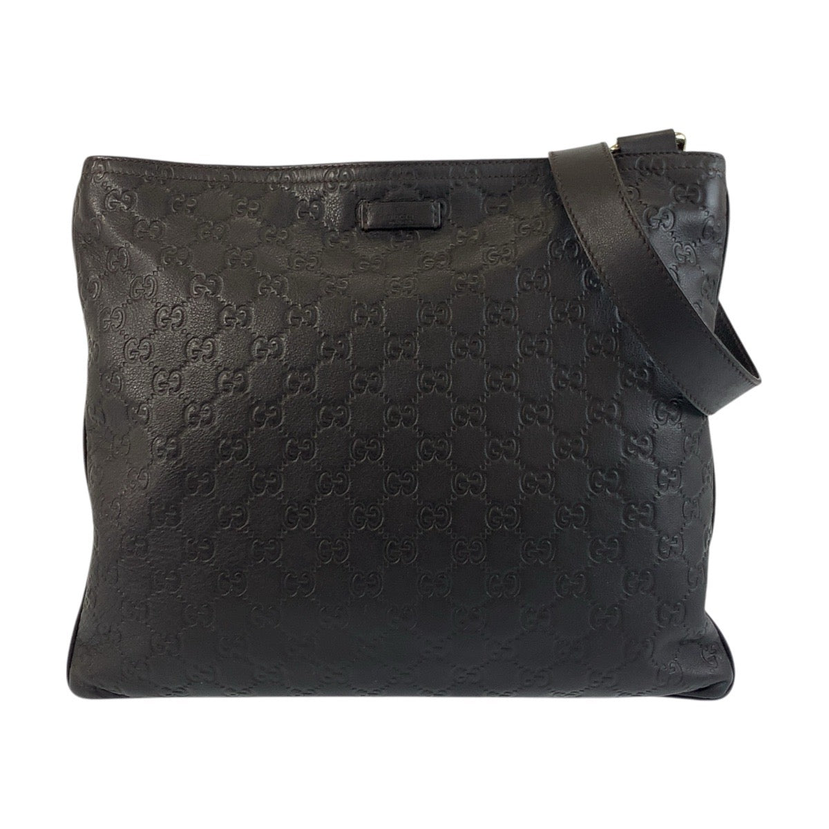 GUCCI Shoulder Bag 201446 leather Brown Gold Metal Shoulder Bag Messenger bag Guccisima mens Used Authentic