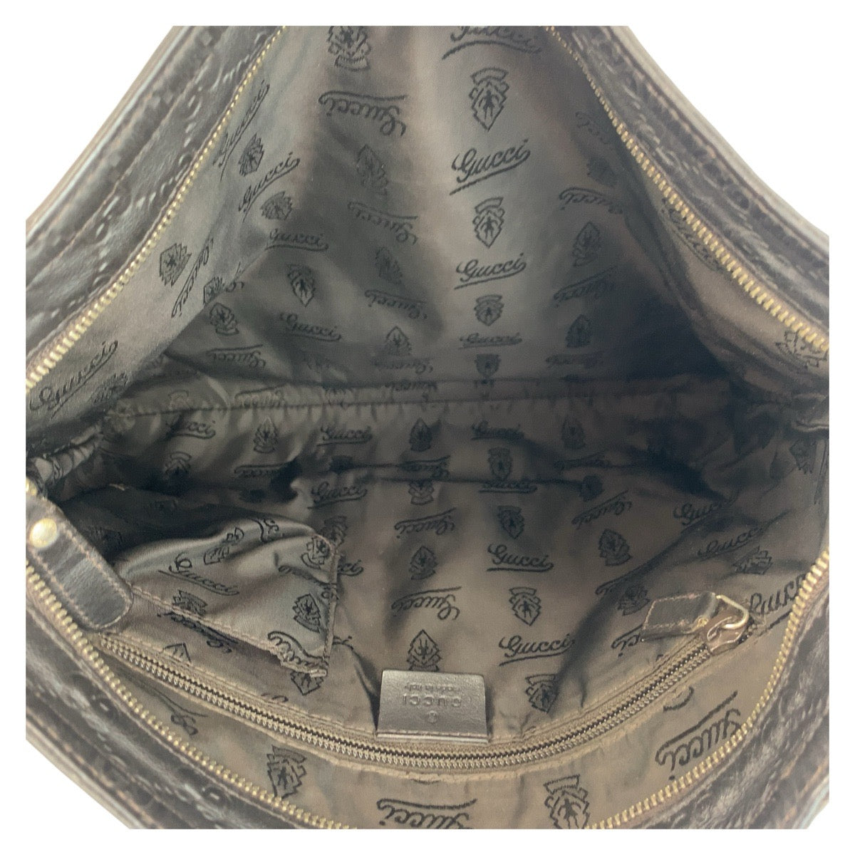 GUCCI Shoulder Bag 201446 leather Brown Gold Metal Shoulder Bag Messenger bag Guccisima mens Used Authentic