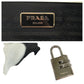 PRADA Business bag leather White SilverMetal Business bag handbag Safiano logo Women Used Authentic