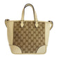 GUCCI Shoulder Bag 449241 GG canvas, leather Beige Ivory Gold Metal Shoulder Bag Handbag 2way Women Used Authentic
