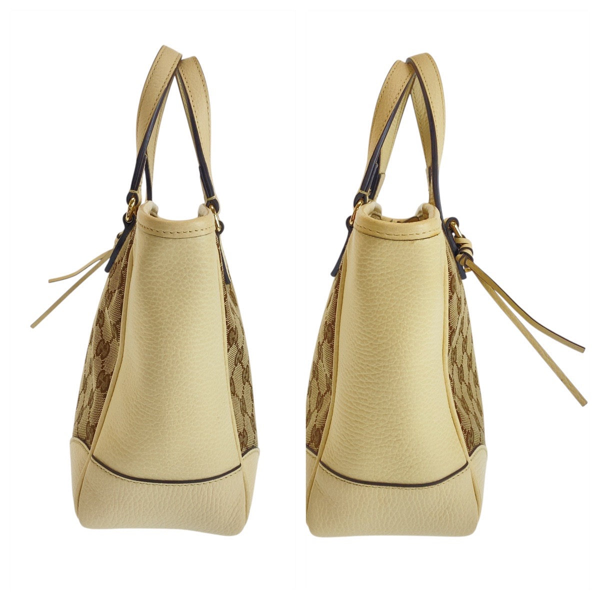 GUCCI Shoulder Bag 449241 GG canvas, leather Beige Ivory Gold Metal Shoulder Bag Handbag 2way Women Used Authentic