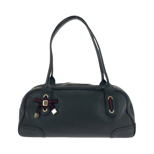 GUCCI Handbag 16120 leather Black GoldMetal Handbag Shoulder Bag Sherry Line Princess Women Used Authentic