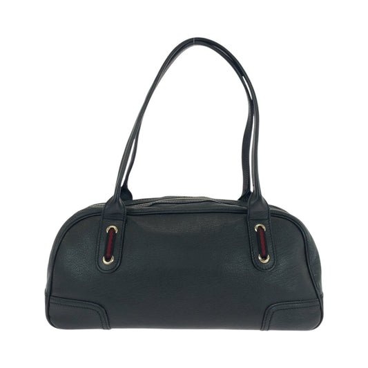 GUCCI Handbag 16120 leather Black GoldMetal Handbag Shoulder Bag Sherry Line Princess Women Used Authentic