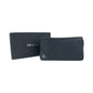 PRADA Long Wallet Purse leather Black SilverMetal Long Wallet Purse Zip Around Safiano Triangle With logo mens Used Authentic