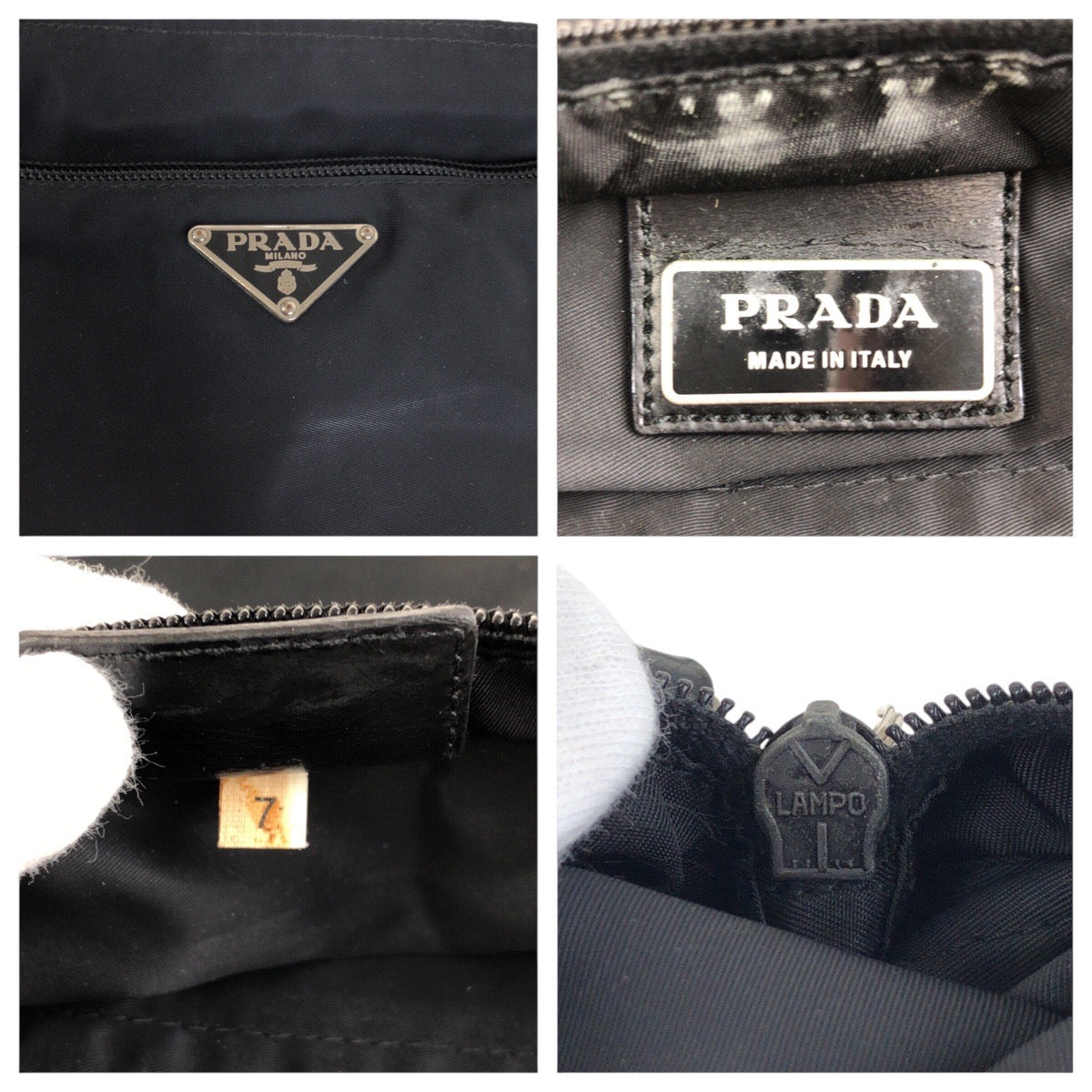PRADA Shoulder Bag Nylon Black SilverMetal Crossbody Shoulder Bag Unisex Test Triangle With logo Women(Unisex) Used Authentic