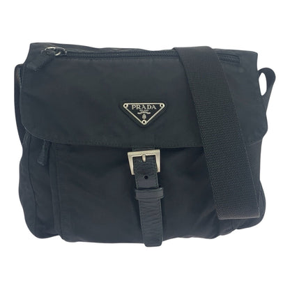 PRADA Shoulder Bag Nylon black Crossbody Shoulder Bag Unisex Test Triangle With logo Women Used Authentic