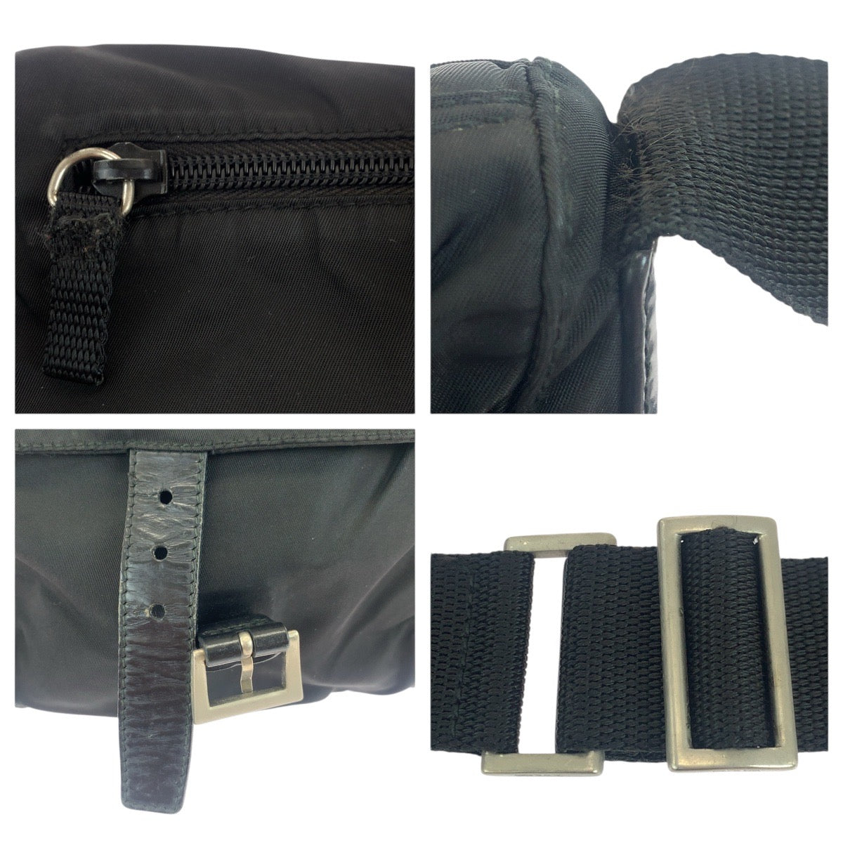 PRADA Shoulder Bag Nylon black Crossbody Shoulder Bag Unisex Test Triangle With logo Women Used Authentic