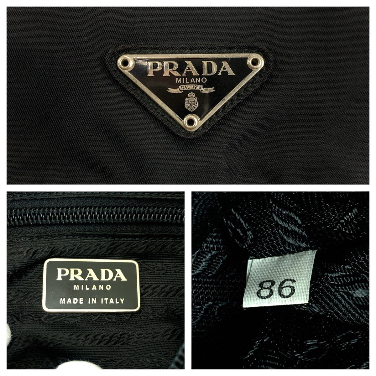 PRADA Shoulder Bag Nylon black Crossbody Shoulder Bag Unisex Test Triangle With logo Women Used Authentic