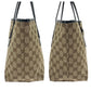 GUCCI Tote Bag 211976 GG canvas, patent leather Beige Black Gold Metal Tote Bag Shoulder Bag Women Used Authentic
