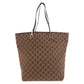 GUCCI Tote Bag 002 1098 GG canvas, leather Brown Gold Metal Tote Bag Shoulder Bag Women Used Authentic