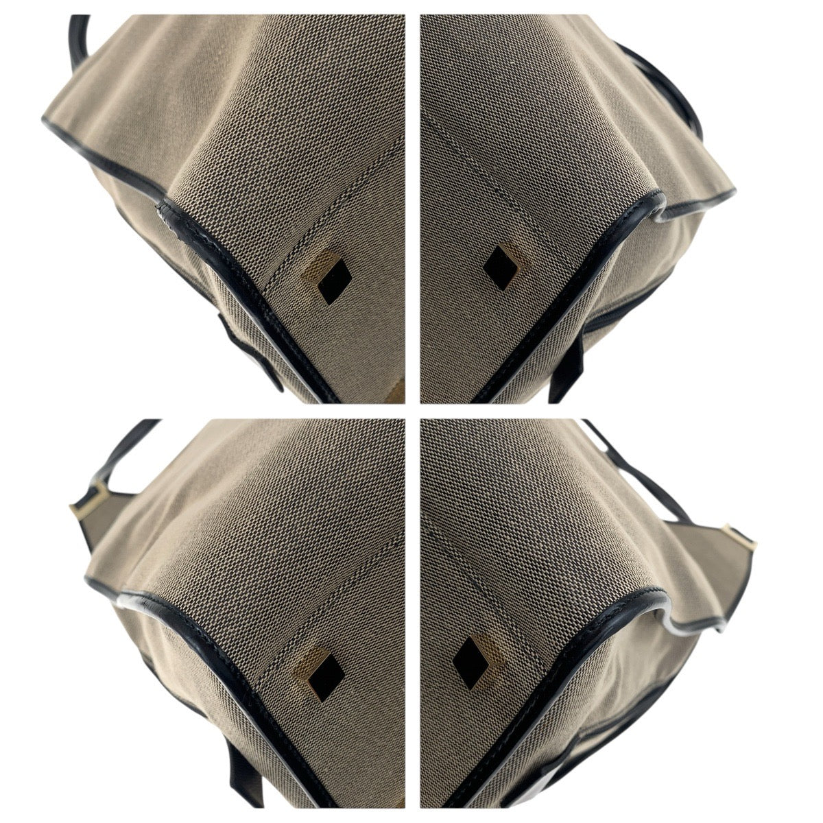 GUCCI Shoulder Bag 019 0345 Canvas, Leather Gray Beige Black Gold Metal Shoulder Bag Unisex Jackie Women Used Authentic