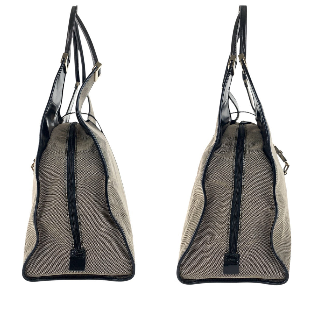 GUCCI Shoulder Bag 019 0345 Canvas, Leather Gray Beige Black Gold Metal Shoulder Bag Unisex Jackie Women Used Authentic