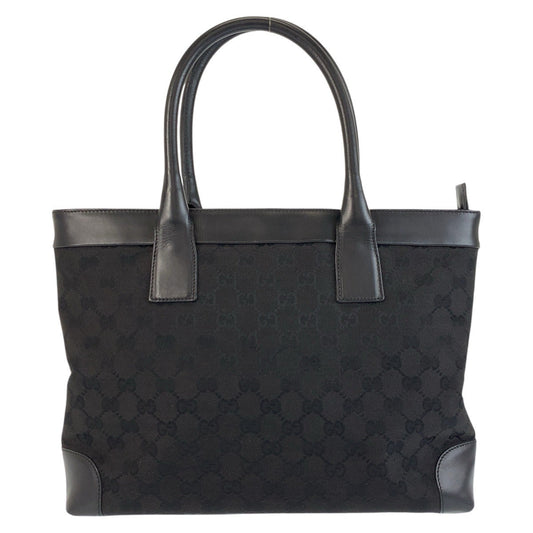 GUCCI Tote Bag 002 1119 GG canvas, leather Black black Tote Bag Shoulder Bag Women Used Authentic