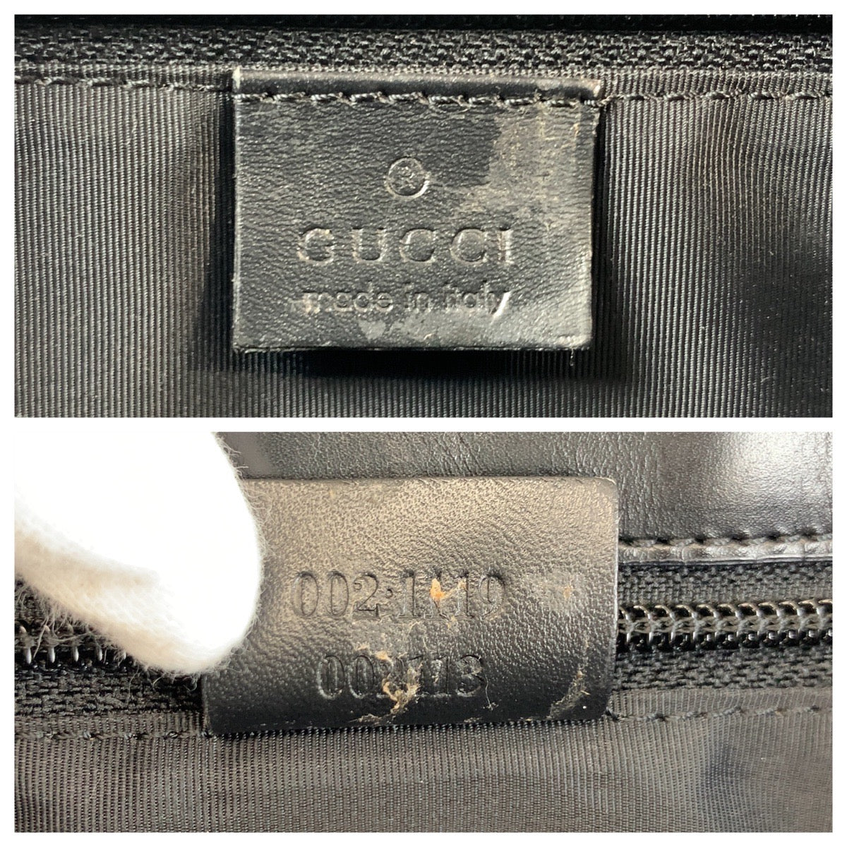 GUCCI Tote Bag 002 1119 GG canvas, leather Black black Tote Bag Shoulder Bag Women Used Authentic
