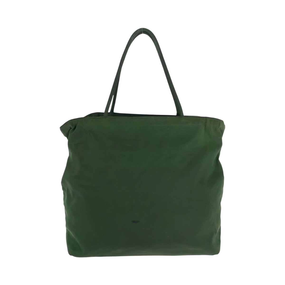 PRADA Tote Bag Nylon Khaki SilverMetal Tote Bag handbag Test Triangle With logo Women Used Authentic