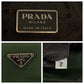 PRADA Tote Bag Nylon Khaki SilverMetal Tote Bag handbag Test Triangle With logo Women Used Authentic