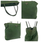 PRADA Tote Bag Nylon Khaki SilverMetal Tote Bag handbag Test Triangle With logo Women Used Authentic