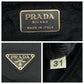 PRADA Tote Bag Nylon Black SilverMetal Tote Bag handbag Test Triangle With logo Women Used Authentic