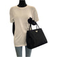 PRADA Tote Bag Nylon Black SilverMetal Tote Bag handbag Test Triangle With logo Women Used Authentic