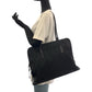 PRADA Tote Bag Nylon, Leather Black SilverMetal Tote Bag Shoulder Bag Test logo Women Used Authentic