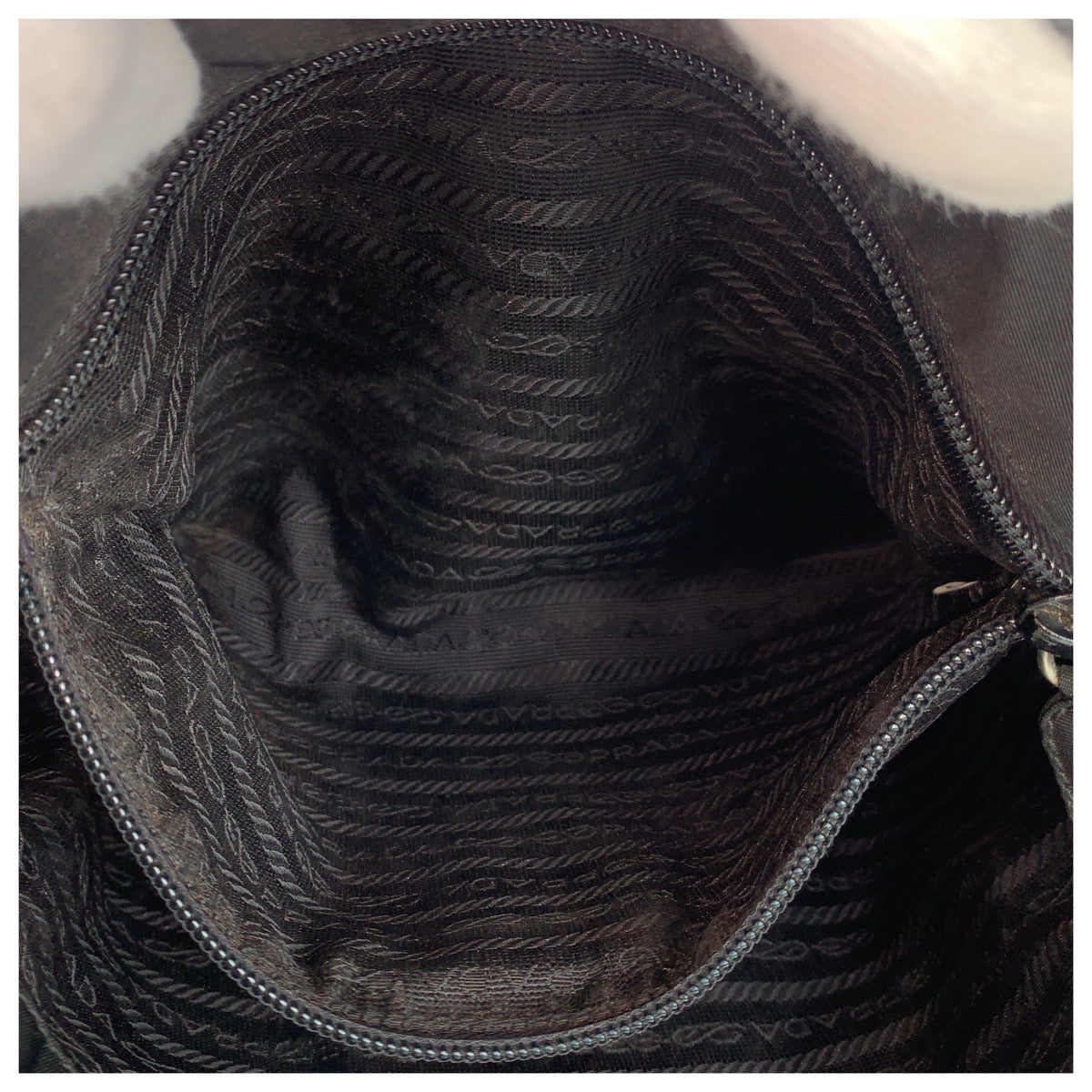 PRADA Tote Bag Nylon black Tote Bag Shoulder Bag Test Triangle With logo Women Used Authentic