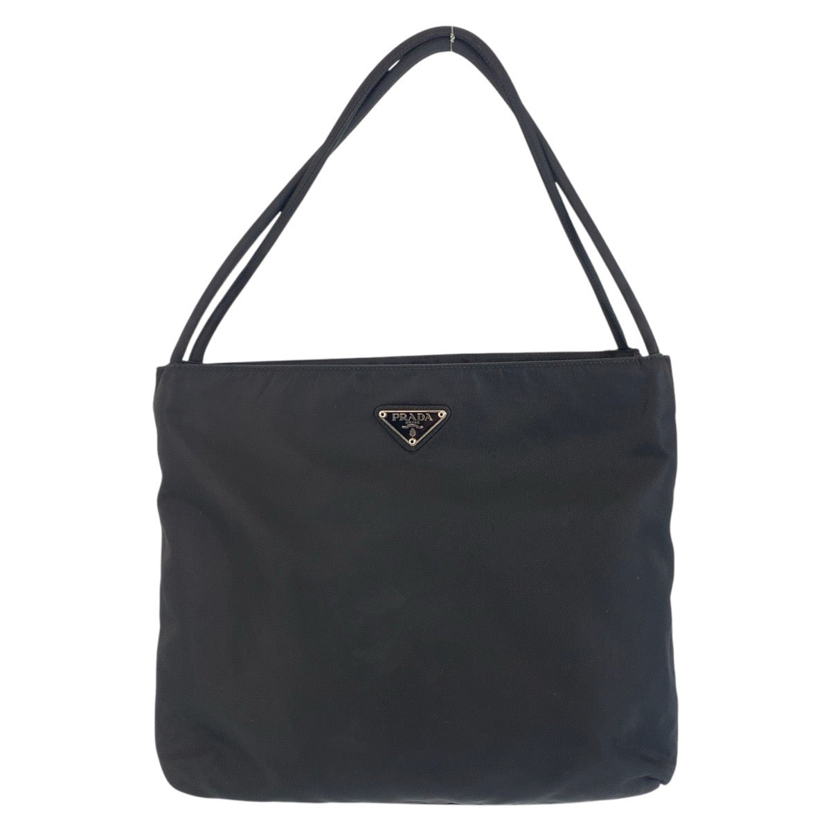 PRADA Tote Bag Nylon black Tote Bag Shoulder Bag Test Triangle With logo Women Used Authentic
