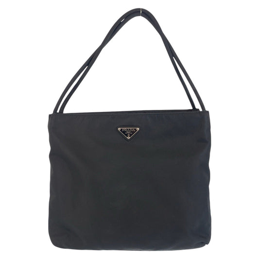 PRADA Tote Bag Nylon black Tote Bag Shoulder Bag Test Triangle With logo Women Used Authentic