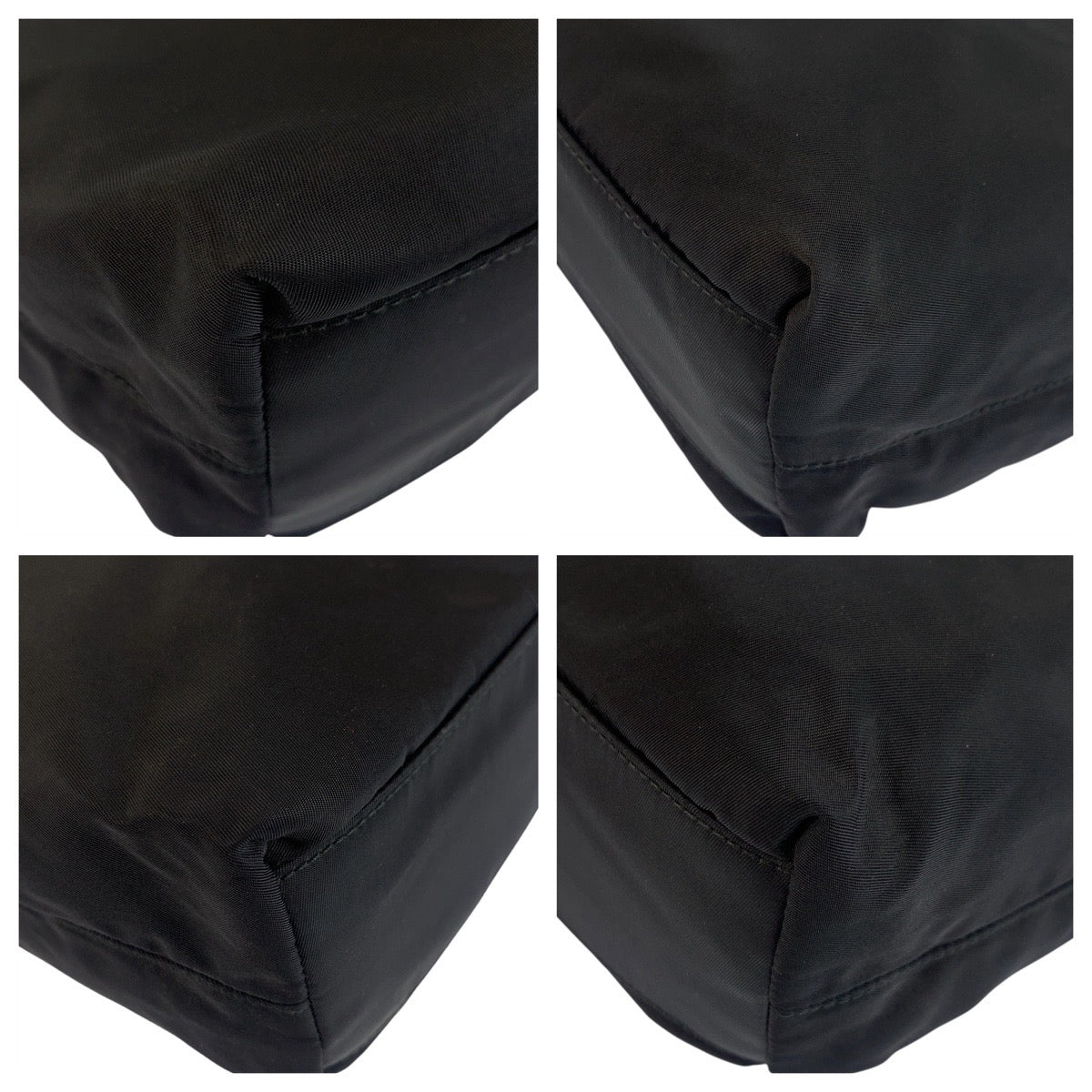 PRADA Tote Bag Nylon black Tote Bag Shoulder Bag Test Triangle With logo Women Used Authentic