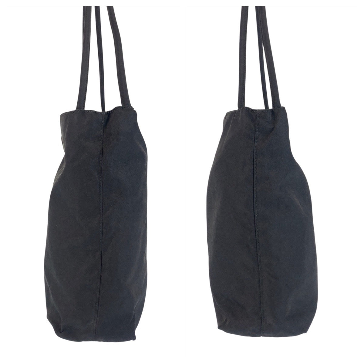 PRADA Tote Bag Nylon black Tote Bag Shoulder Bag Test Triangle With logo Women Used Authentic