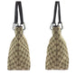 GUCCI Tote Bag 139552 GG canvas, leather Brown Silver Metal Tote Bag Shoulder Bag Women Used Authentic